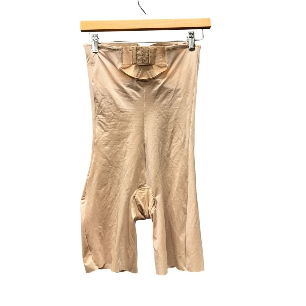 Spanx Strapless Cupped Mid-Thigh Bodysuit Womens L Suit Your Fancy Champagne